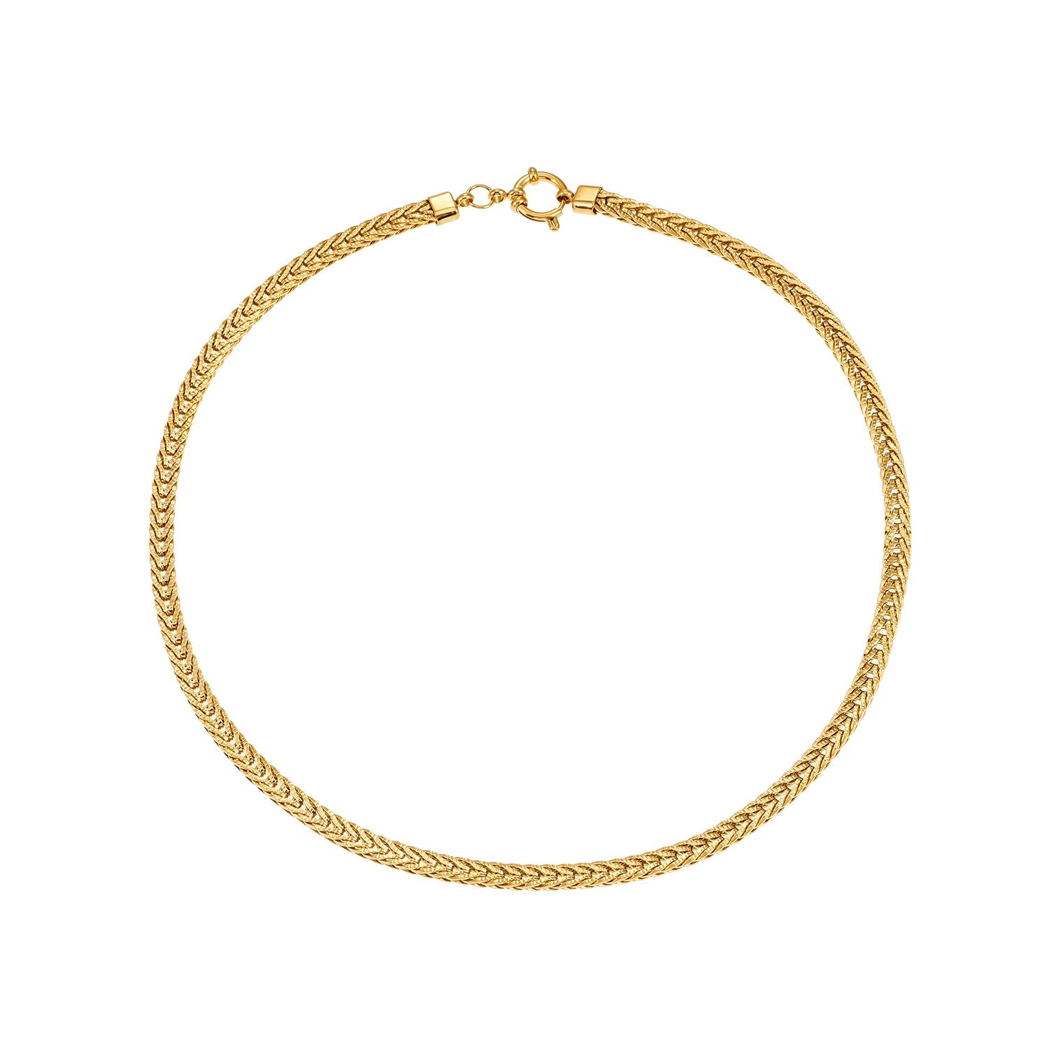 ALICE Gold: Chunky Link Chain Necklace with Ring Fastener Pendant