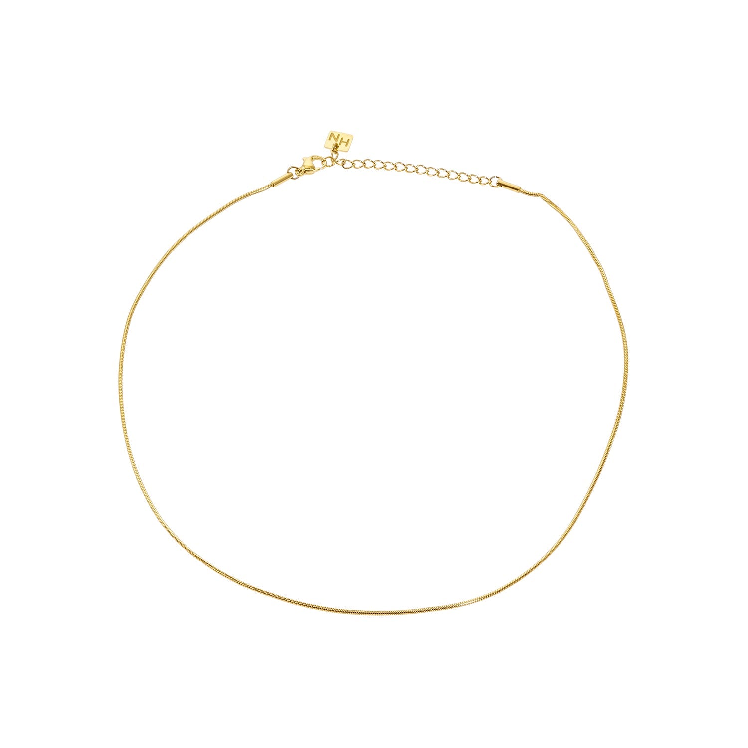 AYSHA: Dainty Snake Skin Textured Gold Chain Necklace
