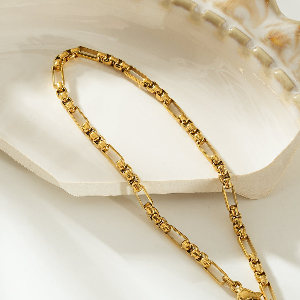 RIKIA Gold: Industrial Chic Vintage Link Bracelet
